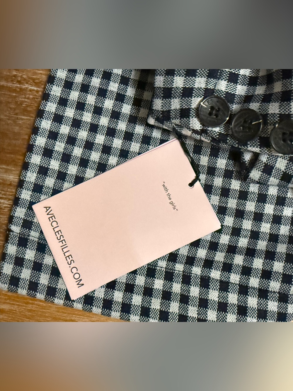 Anthropologie Avec Les Filles XS Petite Gingham Double Breasted Blazer NWT $148 - Picture 9 of 11